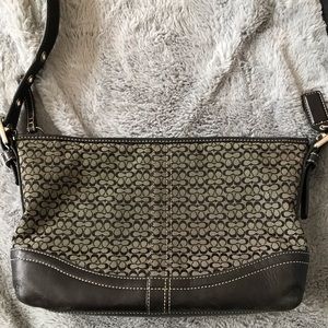 Coach Black & Gray Signature Shoulder Bag